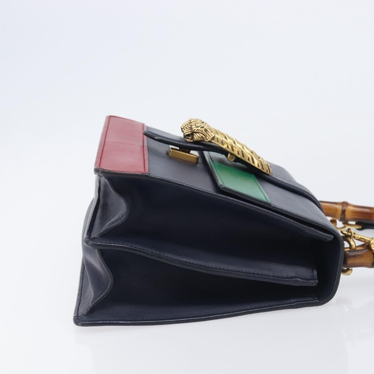 Gucci Dionysus Bamboo Top Handle Leather, Navy, Leather, Handbag