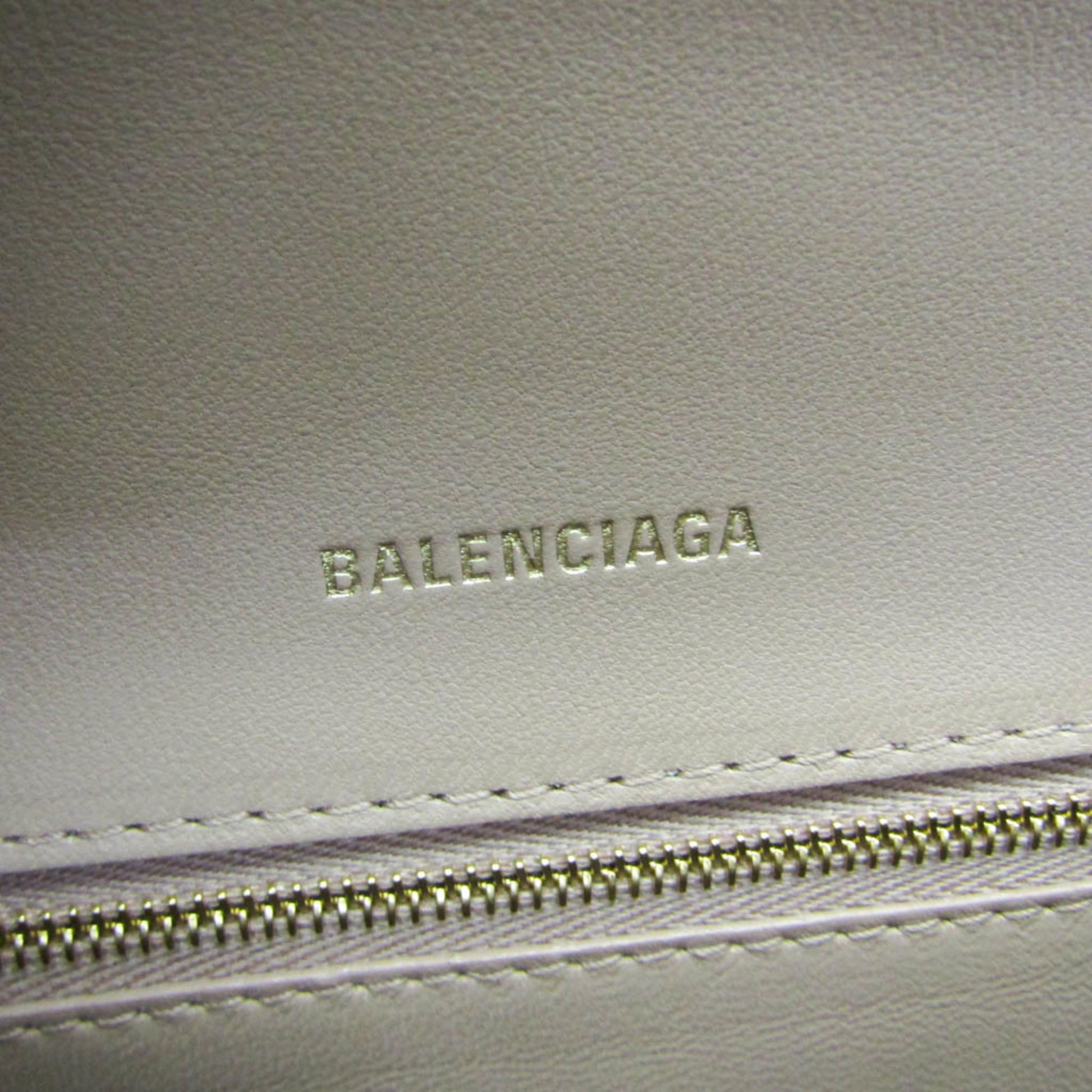 Balenciaga Hourglass Crocodile Embossed, Pink, Leather, Handbag