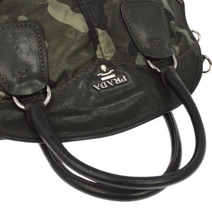Prada Camouflage Tessuto, Green, Nylon, Tote Bag