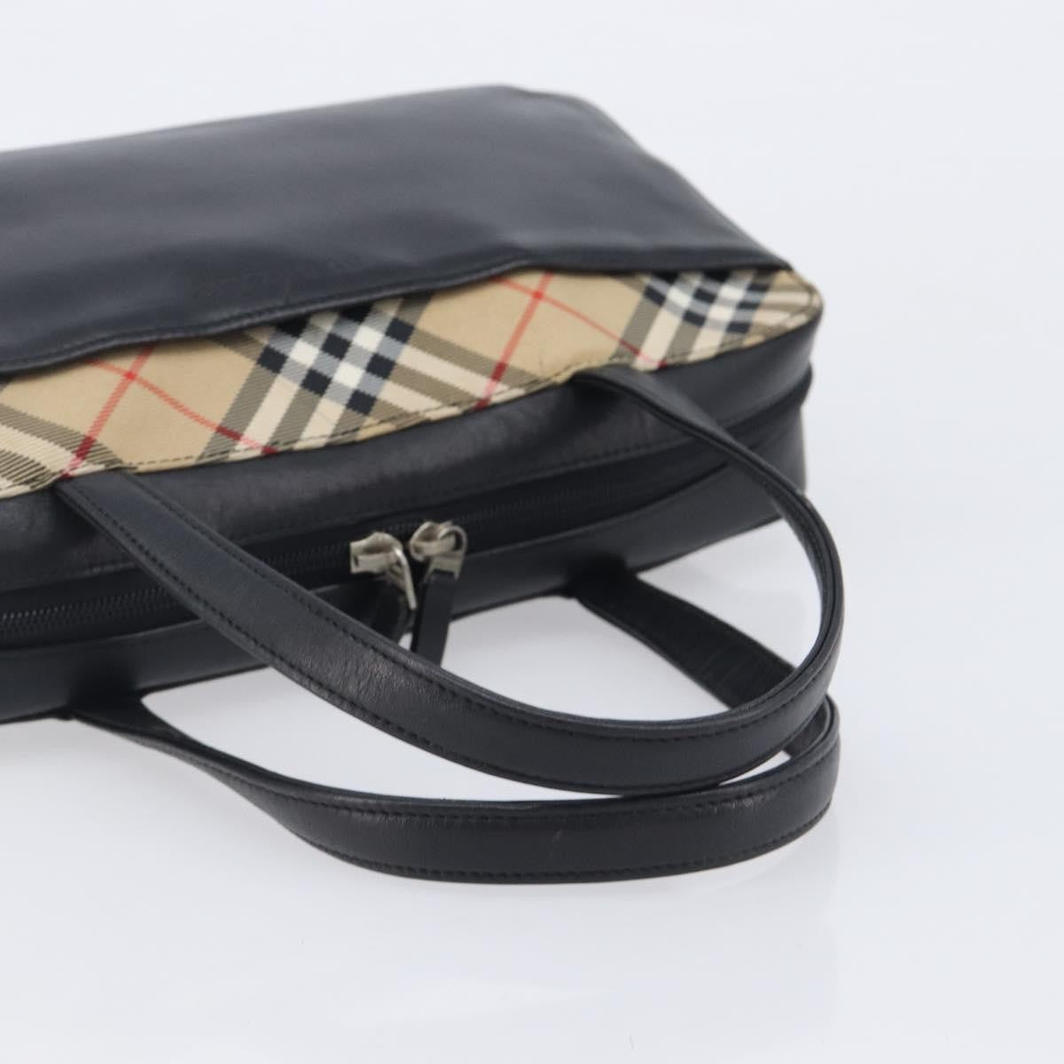 Burberry Nova Check Leather and Nylon, Black, Leather, Handbag