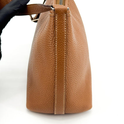 Hermes Berlingot Leather, Brown, Leather, Shoulder Bag