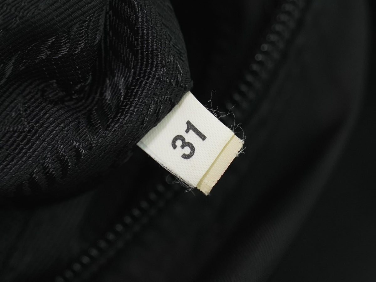 Prada Zip Buckle Messenger Tessuto, Black, Nylon, Shoulder Bag