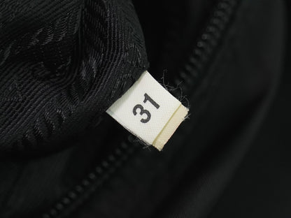 Prada Zip Buckle Messenger Tessuto, Black, Nylon, Shoulder Bag