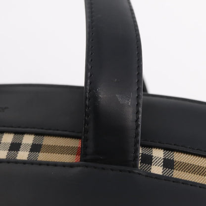 Burberry Nova Check Canvas and Leather, Black, Leather, Handbag