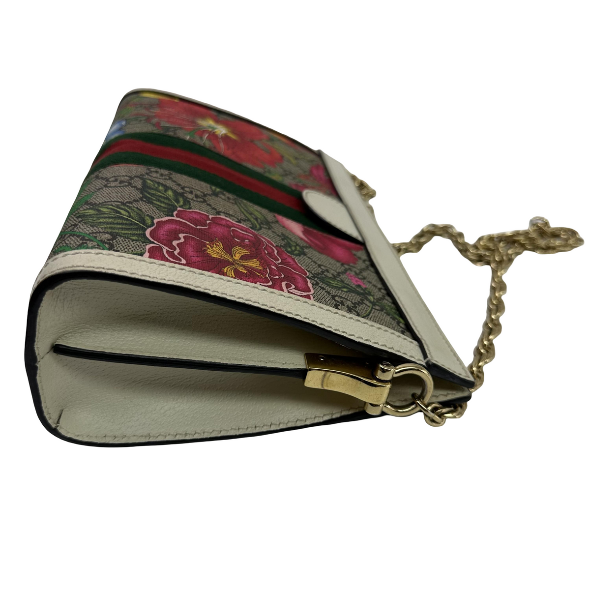 Gucci Ophidia Chain Flora GG Coated Canvas, Multicolour, Canvas, Shoulder Bag