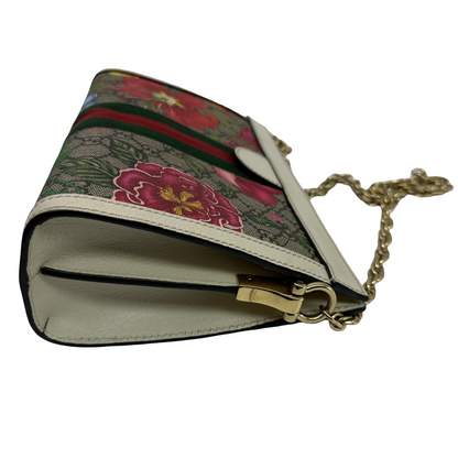 Gucci Ophidia Chain Flora GG Coated Canvas, Multicolour, Canvas, Shoulder Bag