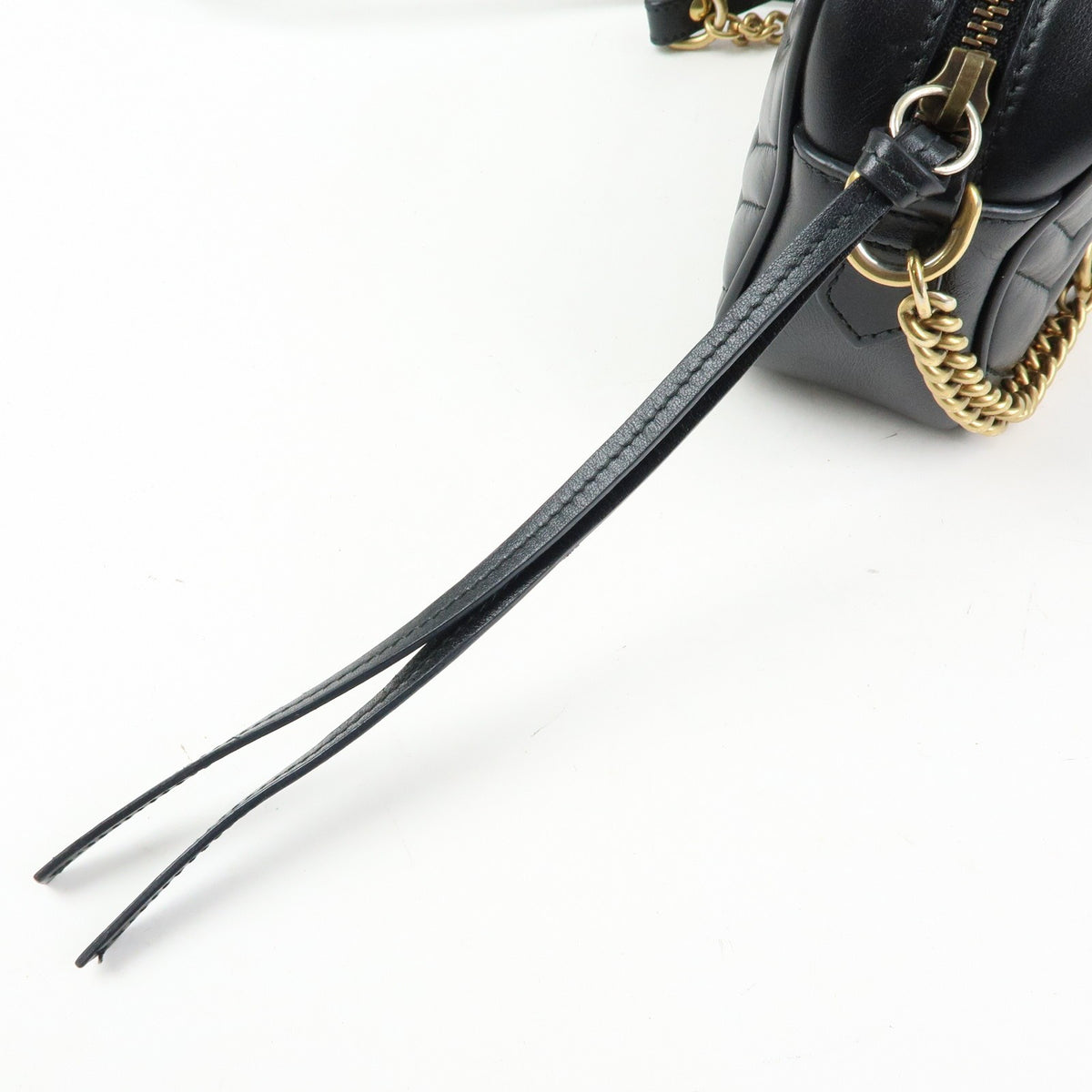 Gucci GG Marmont Matelasse Patent, Black, Leather, Shoulder Bag