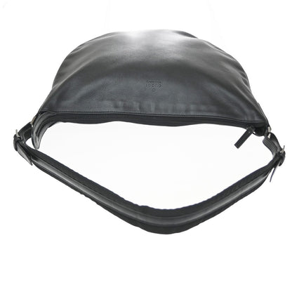 Gucci Vintage Web Half Moon Leather, Black, Leather, Shoulder Bag