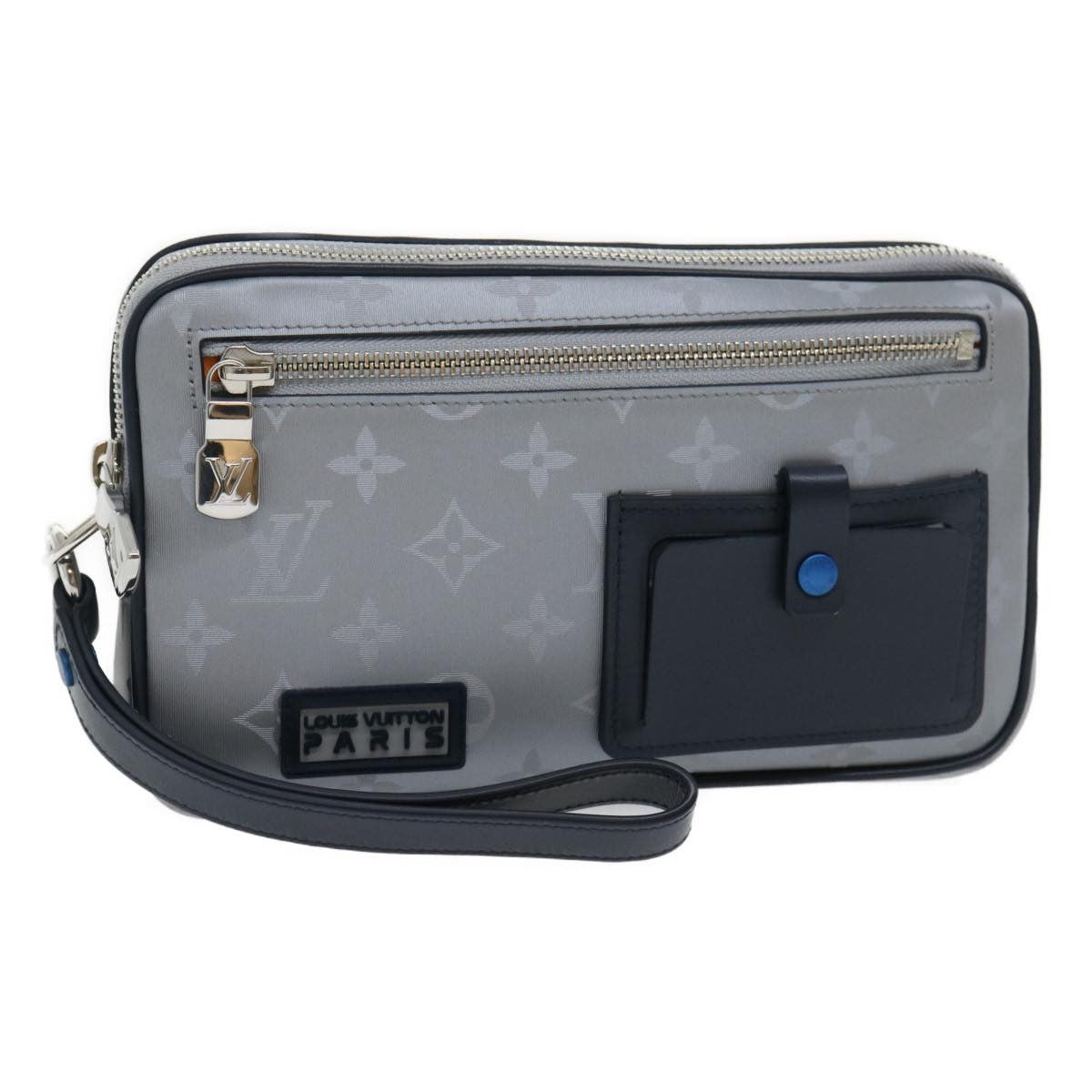 Louis Vuitton Alpha Clutch Limited Edition Monogram Satellite Canvas, Silver, Nylon, Clutch