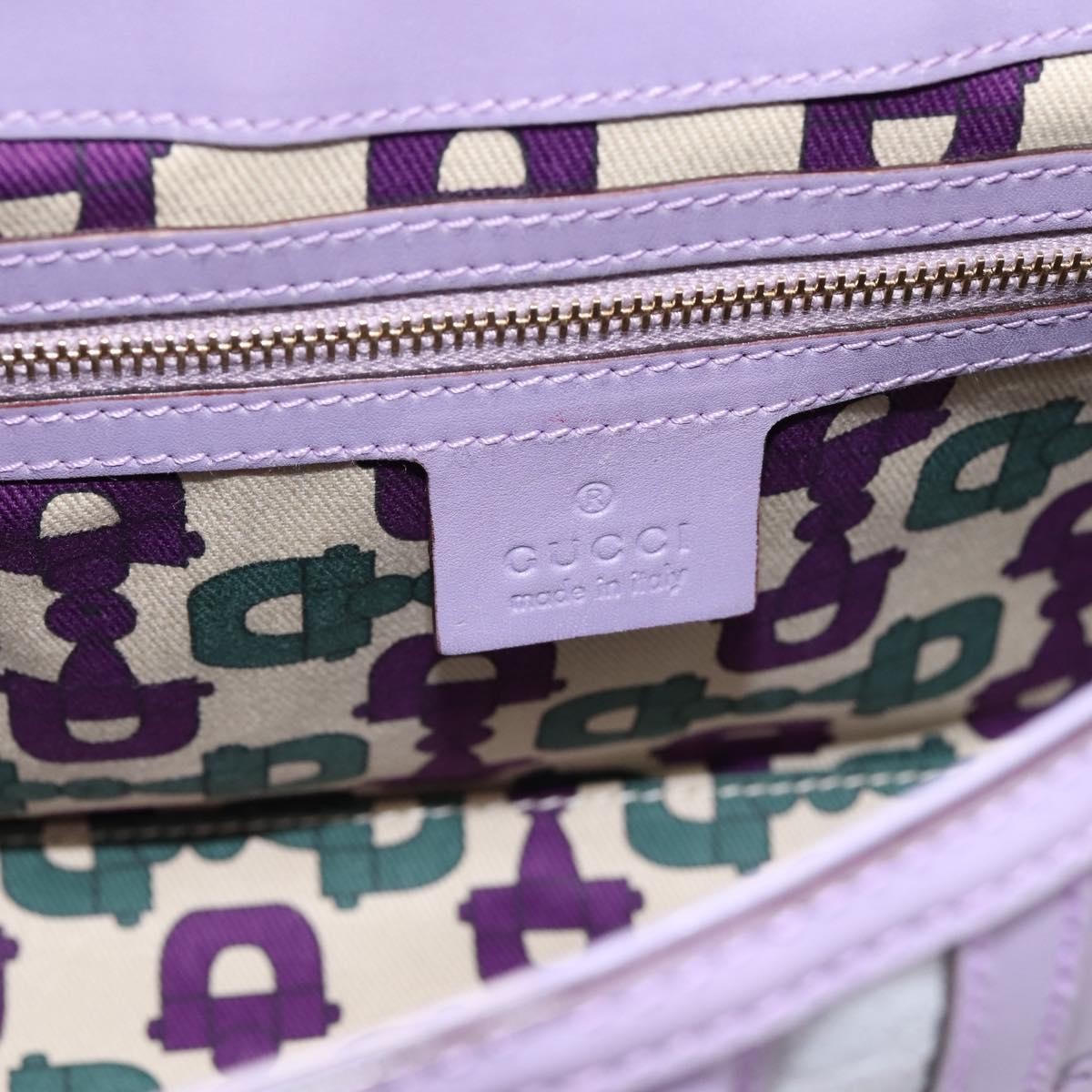Gucci Web Flap Guccissima, Purple, Leather, Shoulder Bag