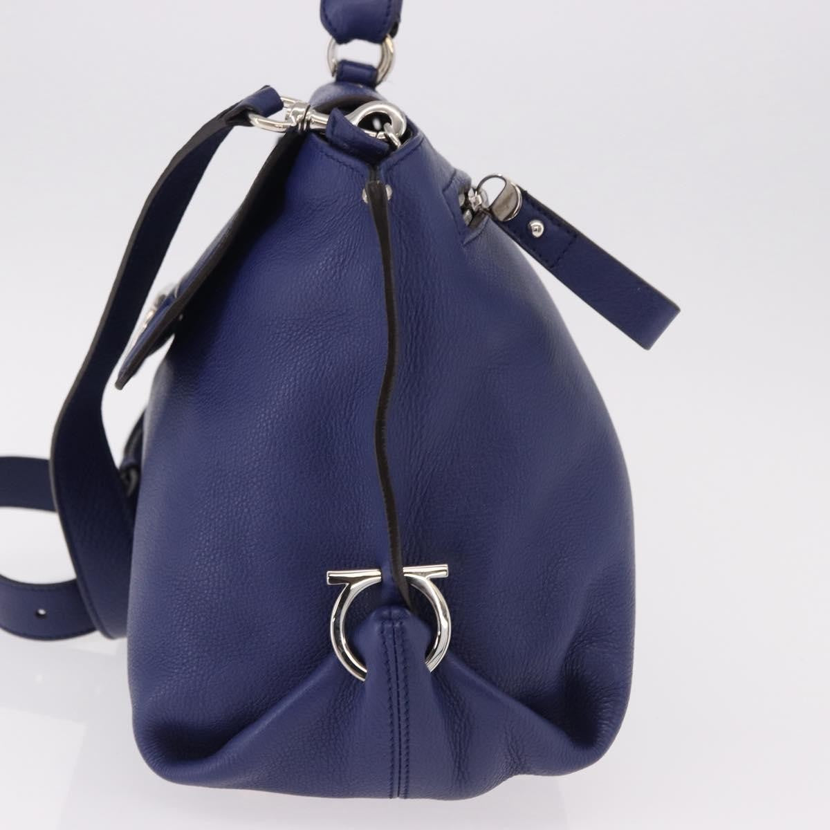 Salvatore Ferragamo Sofia Satchel Leather, Blue, Leather, Handbag