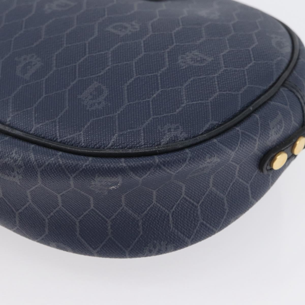 Christian Dior Vintage Honeycomb Canvas, Navy, Canvas, Shoulder Bag