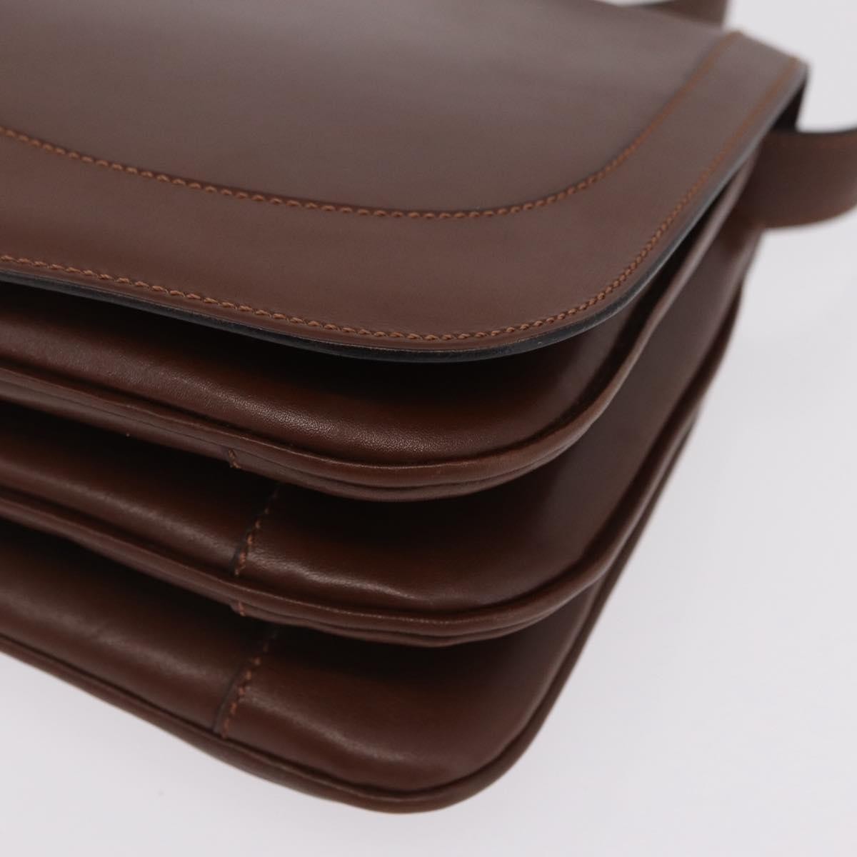 Celine Triomphe Leather, Brown, Leather, Shoulder Bag