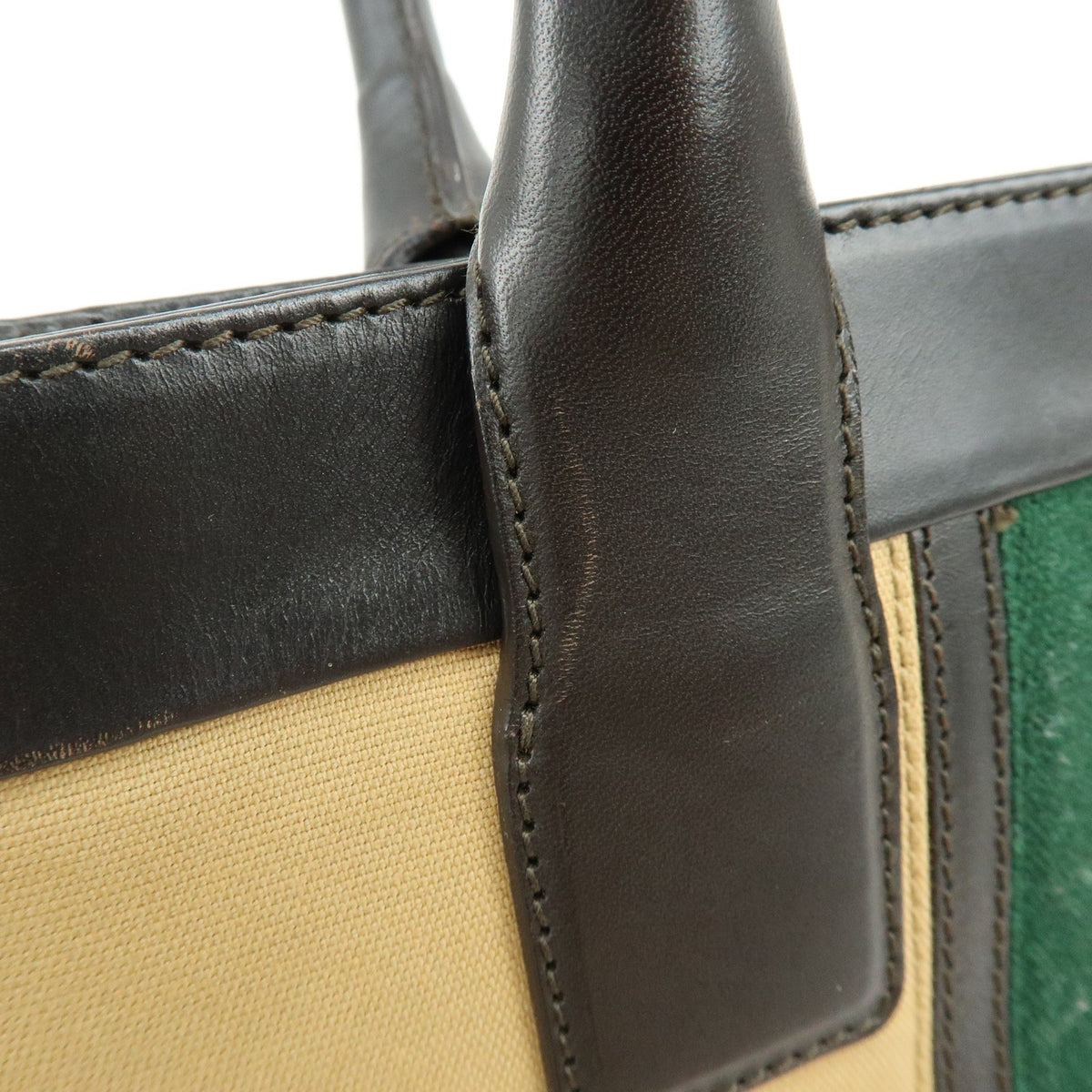 Gucci Vintage Web Canvas and Leather, Beige, Canvas, Crossbody Bag