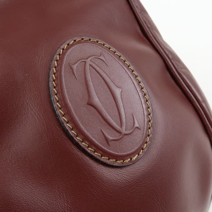 Cartier Must de Cartier Leather, Burgundy, Leather, Shoulder Bag