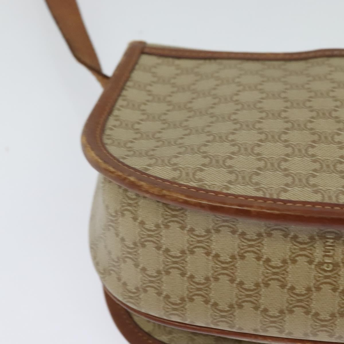 Celine Vintage Macadam Canvas and Leather, Beige, Canvas, Shoulder Bag