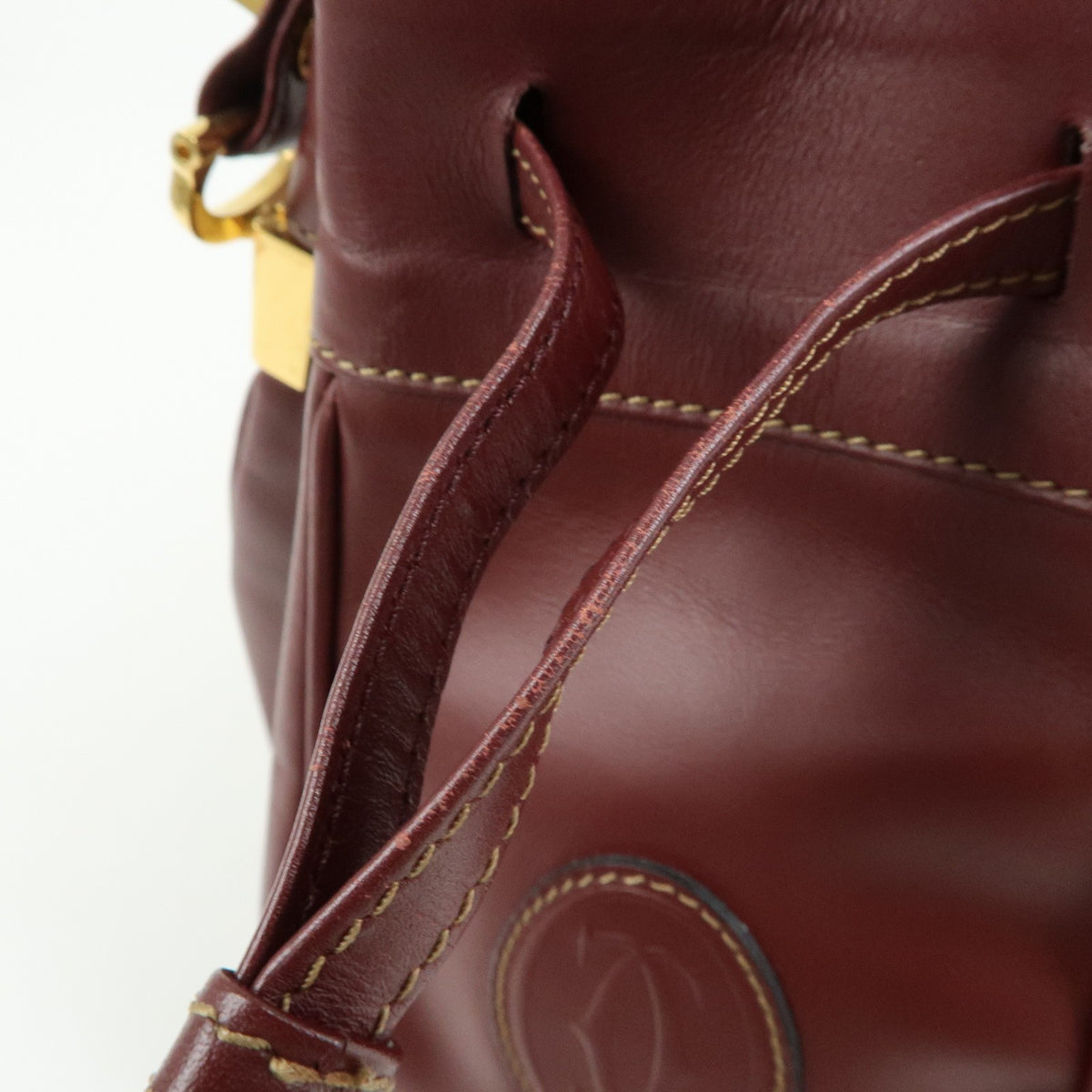Cartier Must de Cartier Leather, Burgundy, Leather, Shoulder Bag