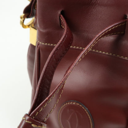 Cartier Must de Cartier Leather, Burgundy, Leather, Shoulder Bag