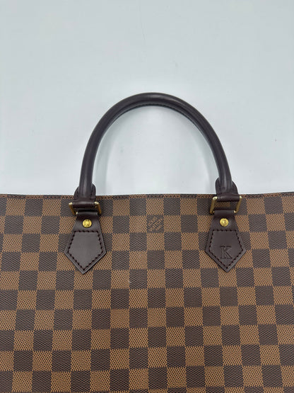 Louis Vuitton Sac Plat Damier Ebene, Brown, Canvas, Handbag