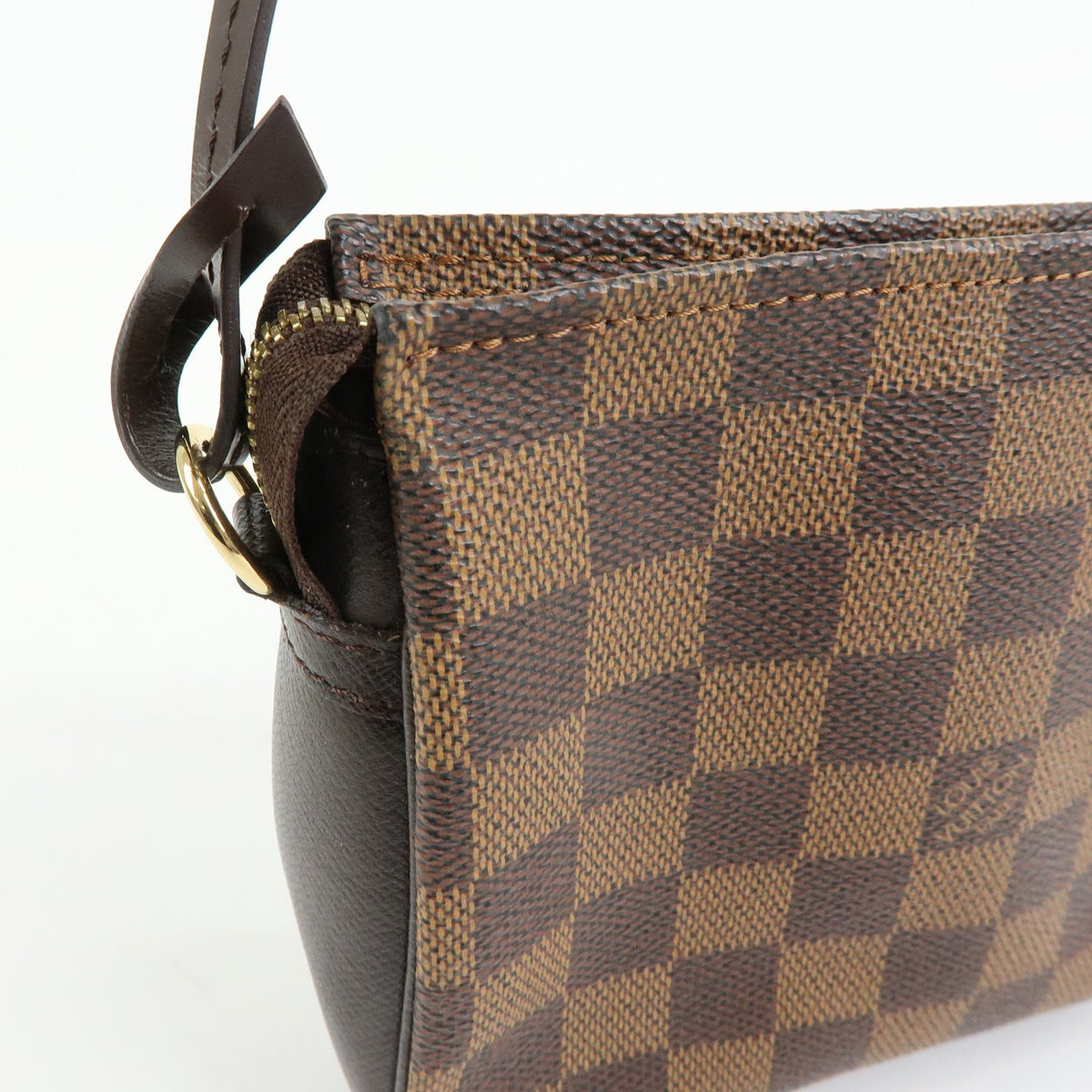 Louis Vuitton Trousse Make Up Damier, Brown, Canvas, Clutch