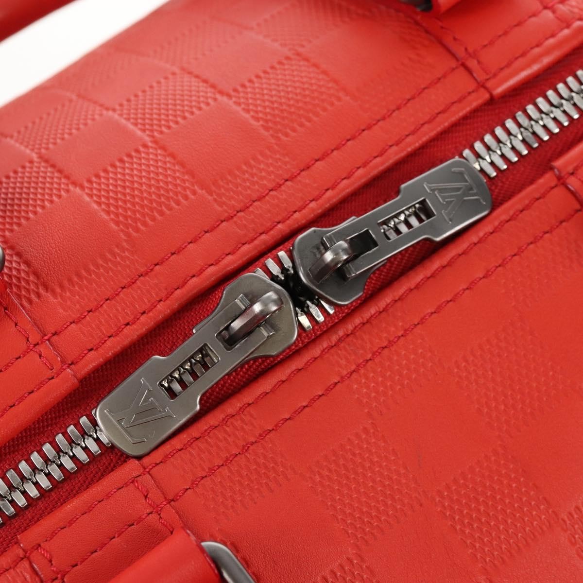 Louis Vuitton Keepall Bandouliere Damier Infini Leather, Red, Leather, Travel Bag