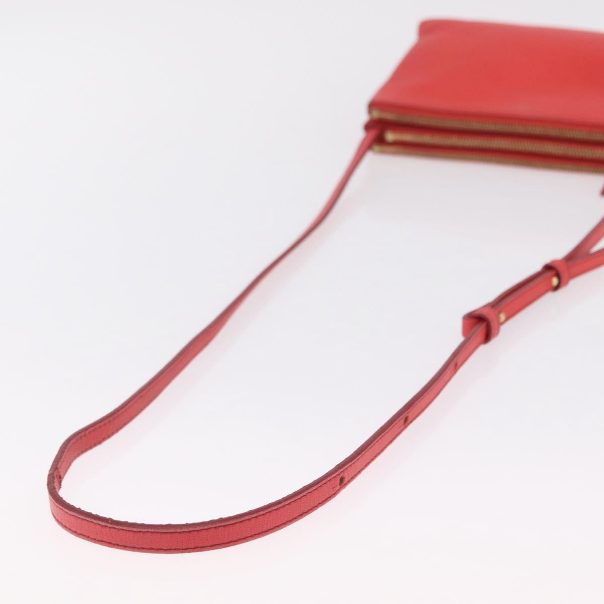 Celine Trio Leather, Red, Leather, Crossbody Bag