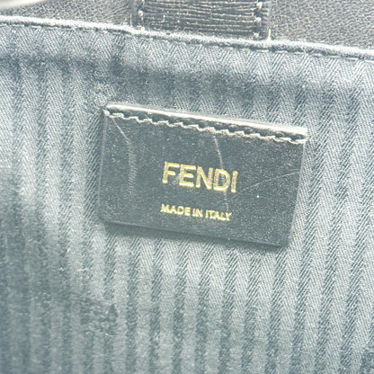Fendi 2Jours Leather, Black, Calfskin, Handbag
