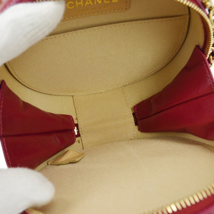 Chanel Round as Earth Glazed Calfskin, Red, Leather, Shoulder Bag