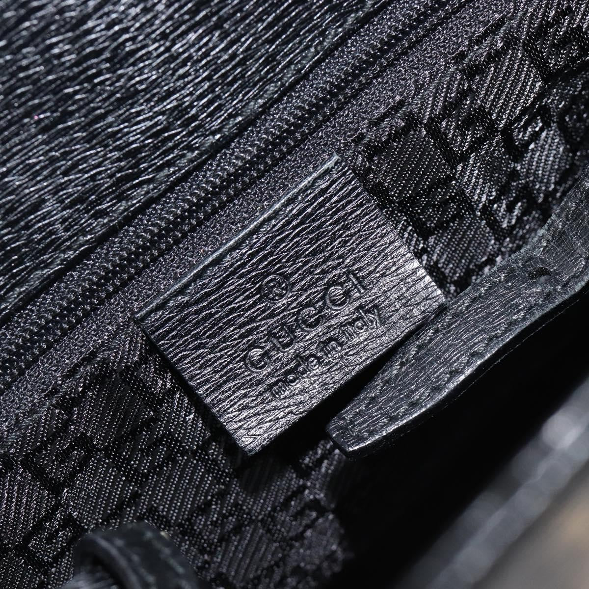Gucci Vintage G logo Canvas, Black, Leather, Shoulder Bag