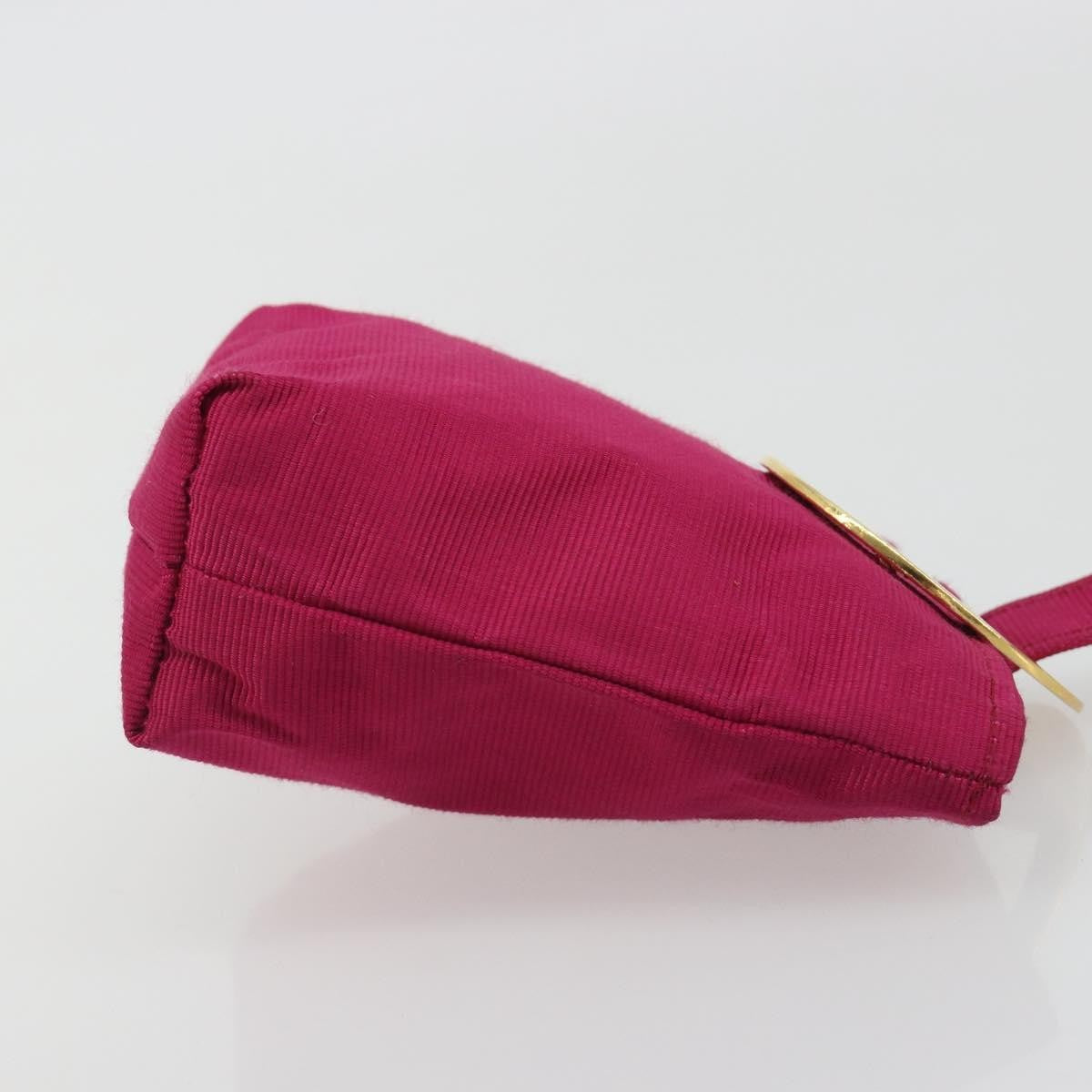 Celine Circle Logo Pouch Nylon, Pink, Nylon, Clutch