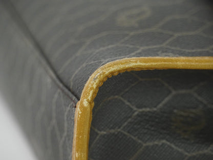 Christian Dior Vintage Honeycomb Canvas, Black, Canvas, Shoulder Bag