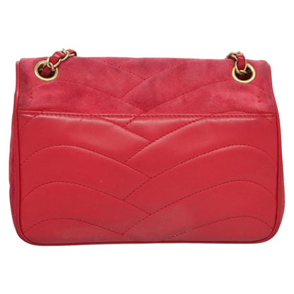 Chanel Chain Flap Shoulder Bag Suede, PINK, SUEDE, Shoulder bag