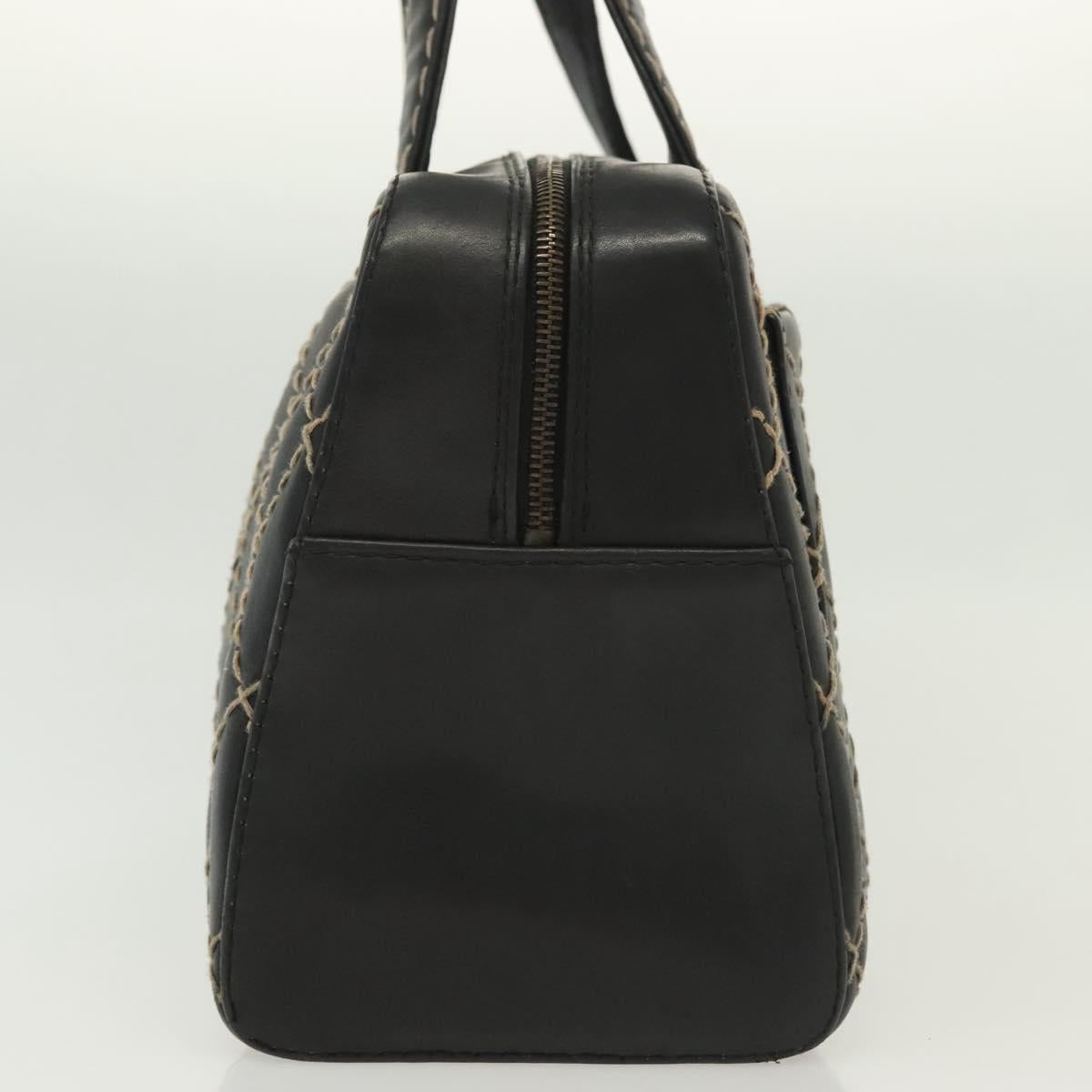 Chanel Surpique Boston Bag Quilted Leather, BLACK, LEATHER, Travel bag