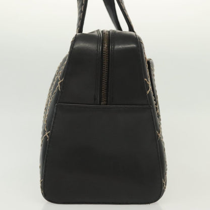 Chanel Surpique Boston Bag Quilted Leather, BLACK, LEATHER, Travel bag