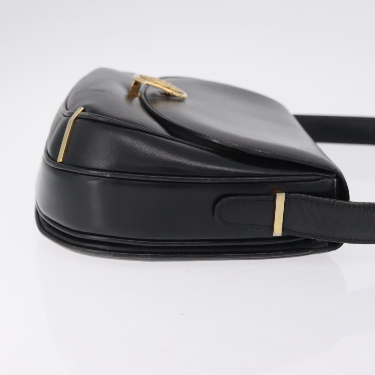 Celine Shoulder Leather, Black, Leather, Shoulder Bag