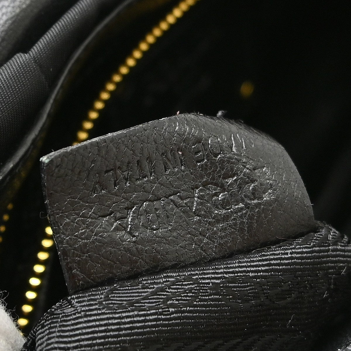 Prada Gaufre Chain Flap Nappa Leather, Black, Nylon, Shoulder Bag