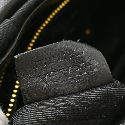Prada Gaufre Chain Flap Nappa Leather, Black, Nylon, Shoulder Bag