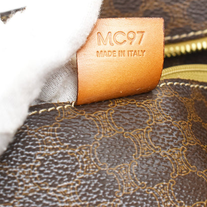 Celine Vintage Macadam Shopper Coated Canvas, Brown, Canvas, Tote Bag