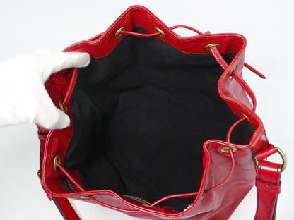 Louis Vuitton Petit Noe Epi Leather, Red, Leather, Handbag