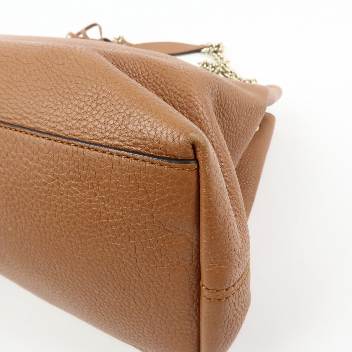 Gucci Soho Chain Strap Leather, Brown, Leather, Shoulder Bag