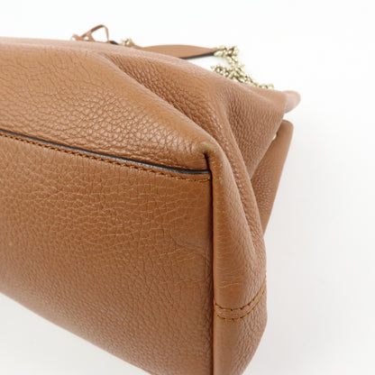 Gucci Soho Chain Strap Leather, Brown, Leather, Shoulder Bag