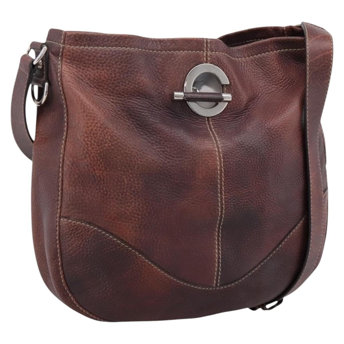 Gucci Charlotte Leather, Brown, Leather, Tote Bag