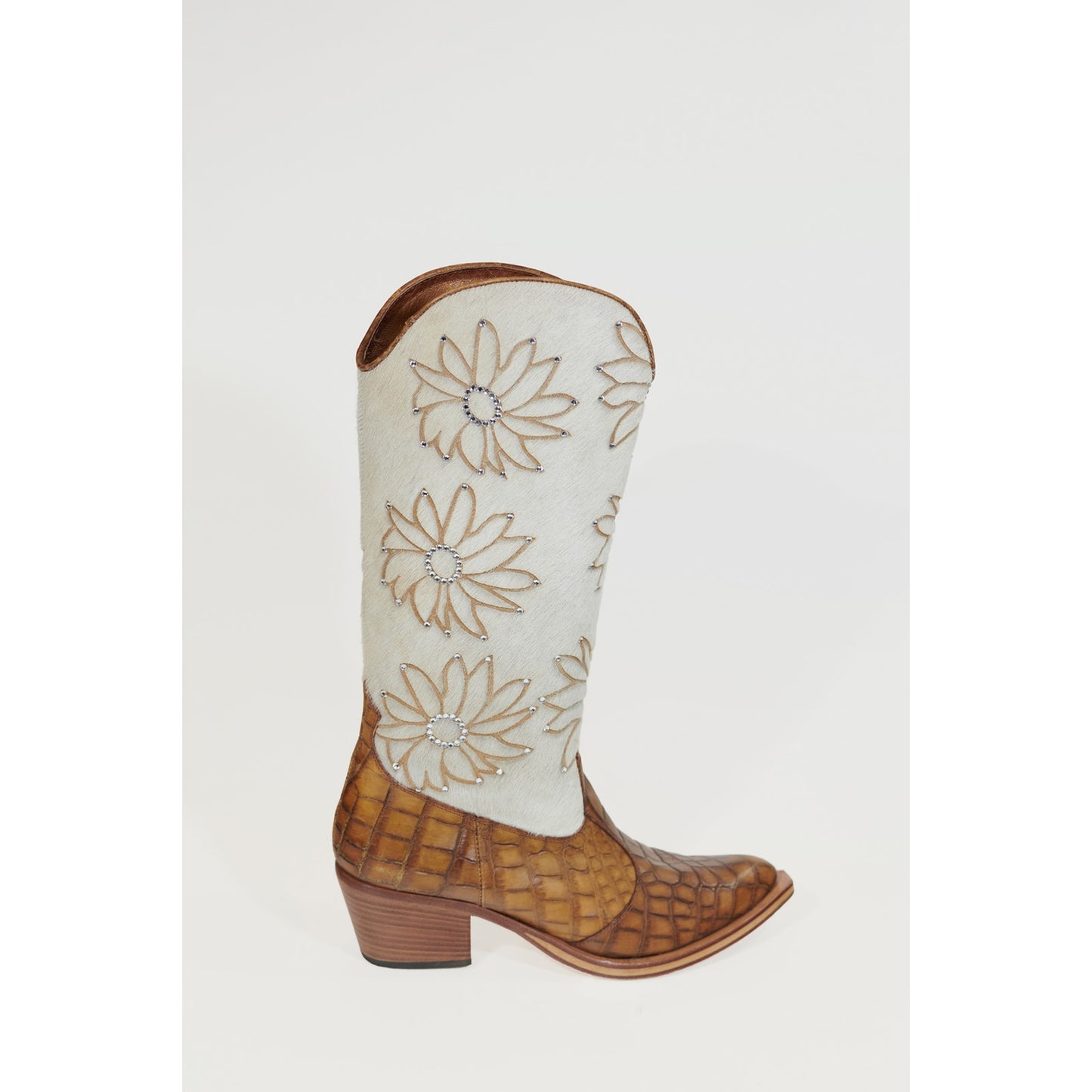 Amara Boots 41 Brown Cream Western