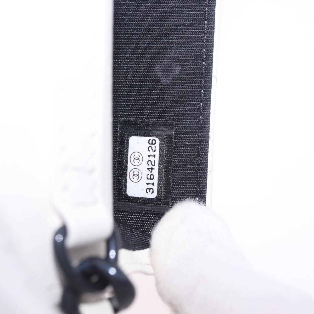 Chanel 19 Flap Coin Purse Belt Quilted Lambskin, White, Leather, Clutch