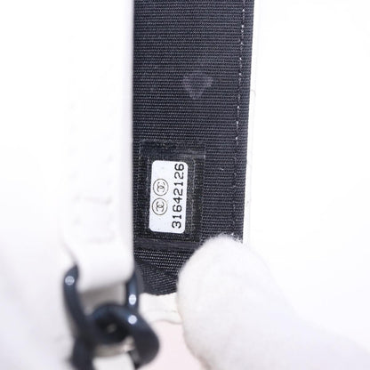 Chanel 19 Flap Coin Purse Belt Quilted Lambskin, White, Leather, Clutch