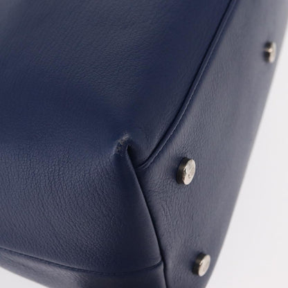 Christian Dior Granville Satchel Leather, BLUE, LEATHER, Handbag