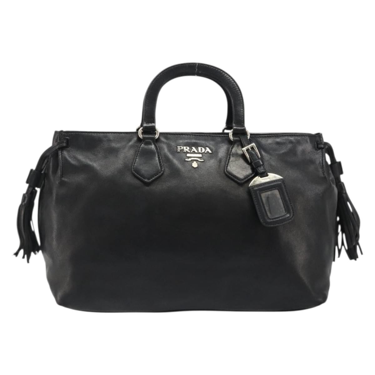 Prada Vitello Daino Convertible Tote Vitello Daino, Black, Leather, Handbag