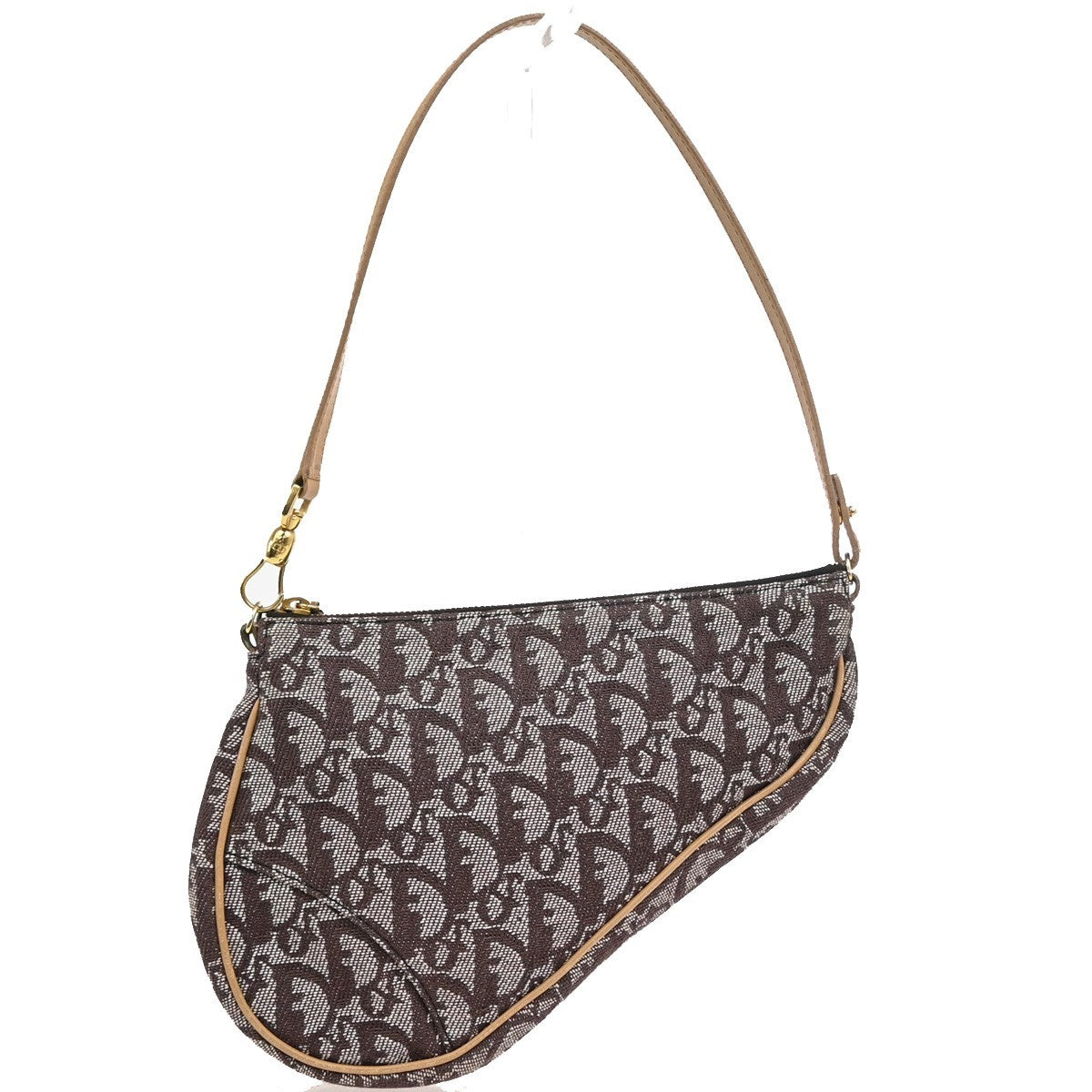 Christian Dior Vintage Saddle Diorissimo Canvas, Brown, Canvas, Handbag