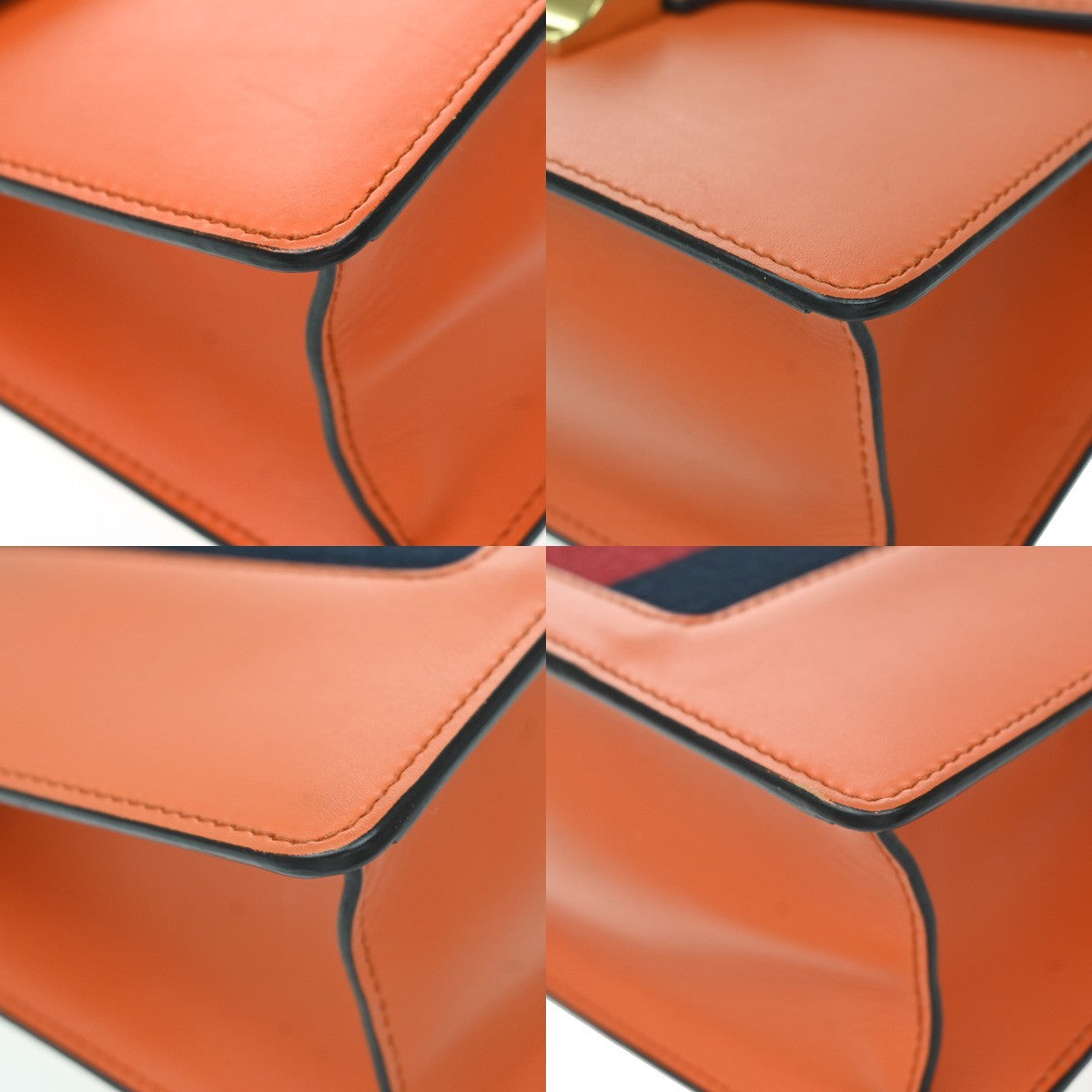 Gucci Sylvie Leather, Orange, Leather, Handbag