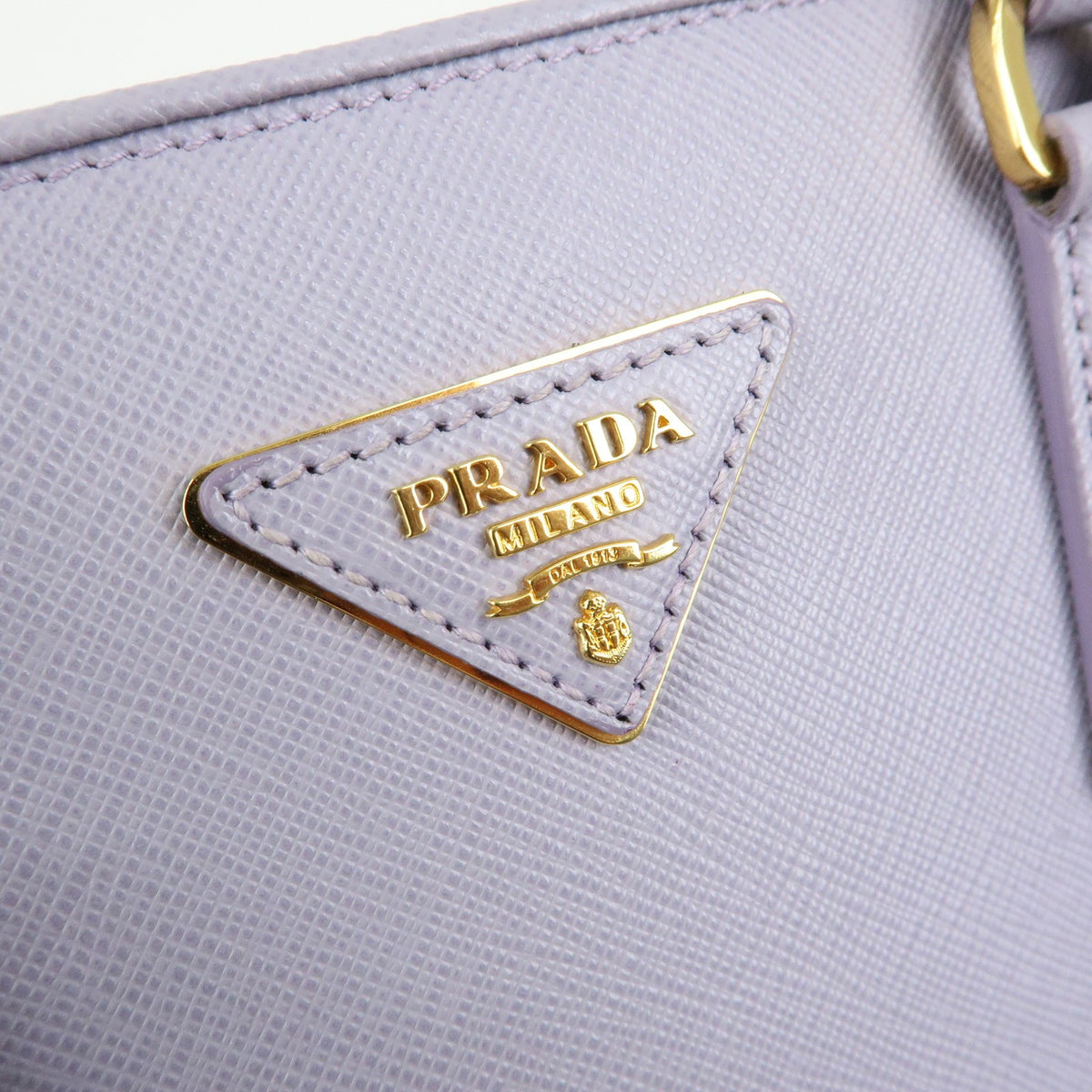 Prada Open Promenade Saffiano Leather, Purple, Leather, Handbag